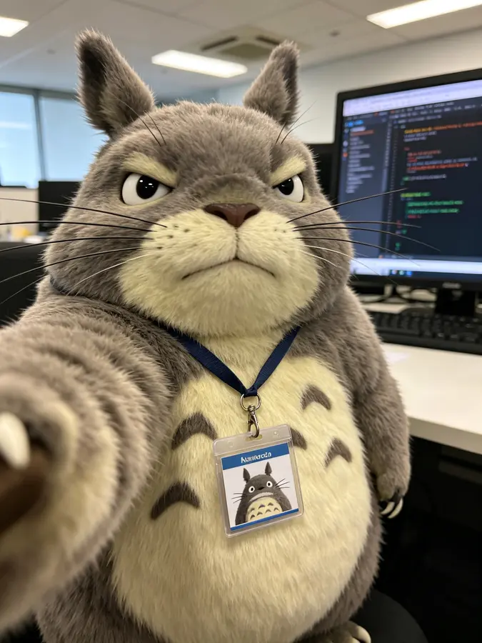 Totoro Office Selfie
