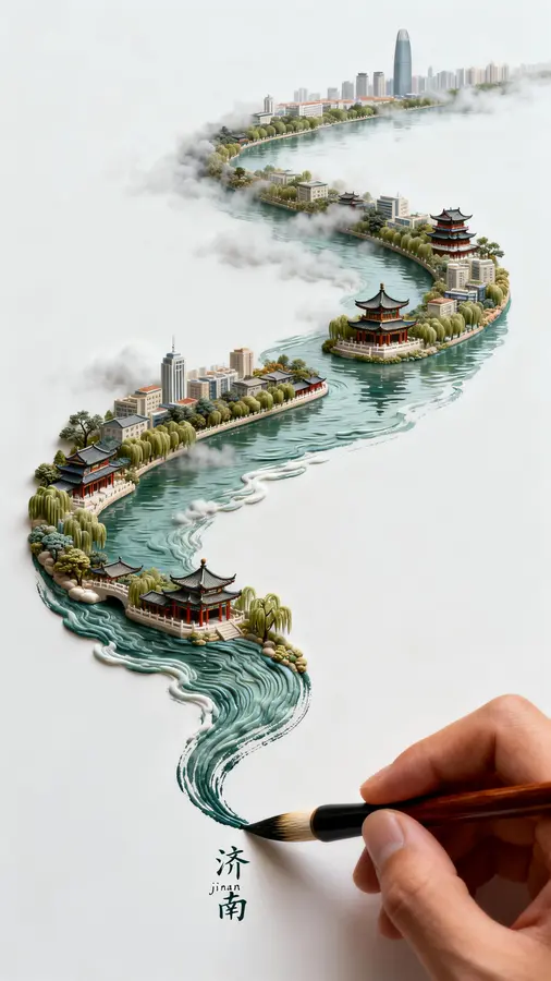 Brushstroke City Relief